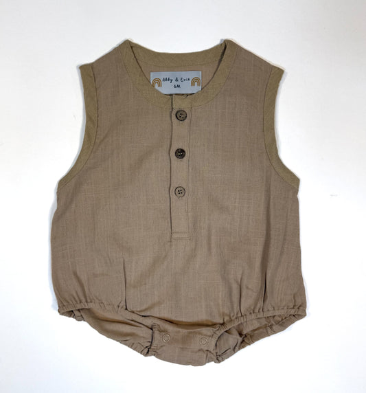 Brown Bubble Romper