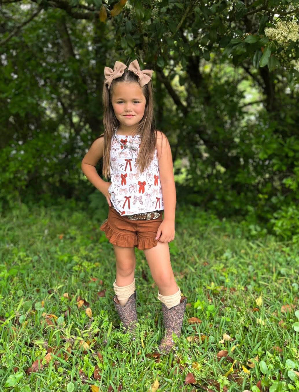 Brown Bows Swing Top