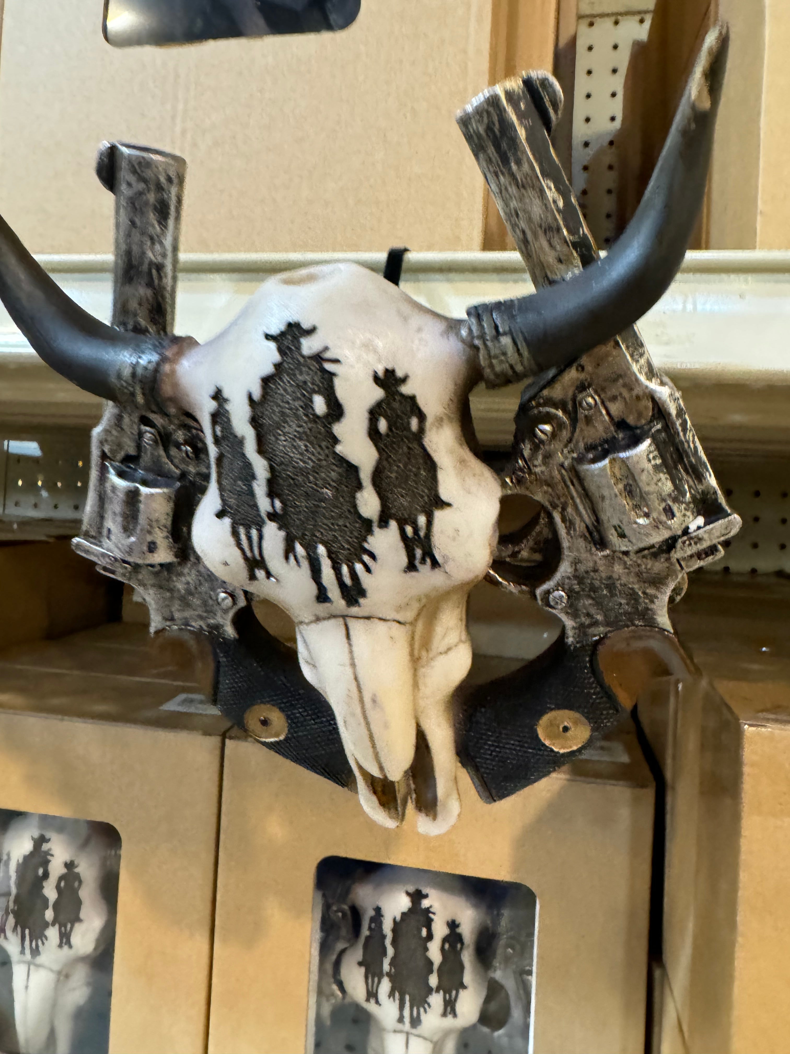Western Pistol Cowskull Wall Decor
