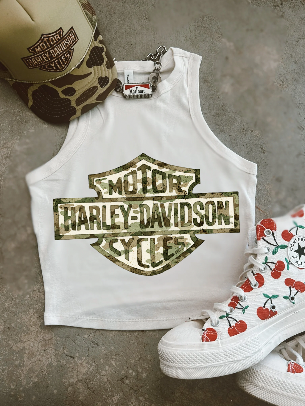 Camo HD Ribbed Racer Tank