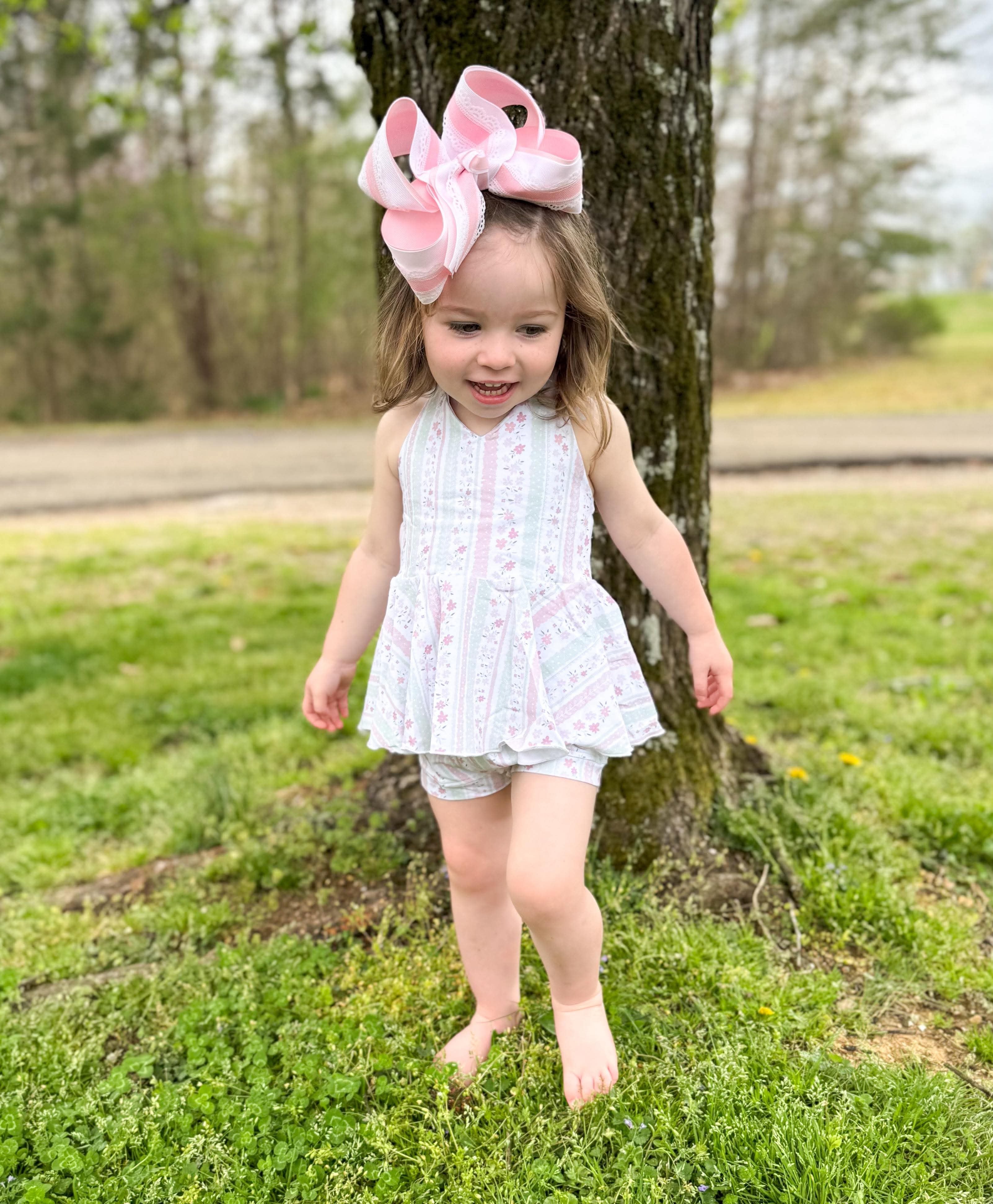Pink Floral Peplum Set