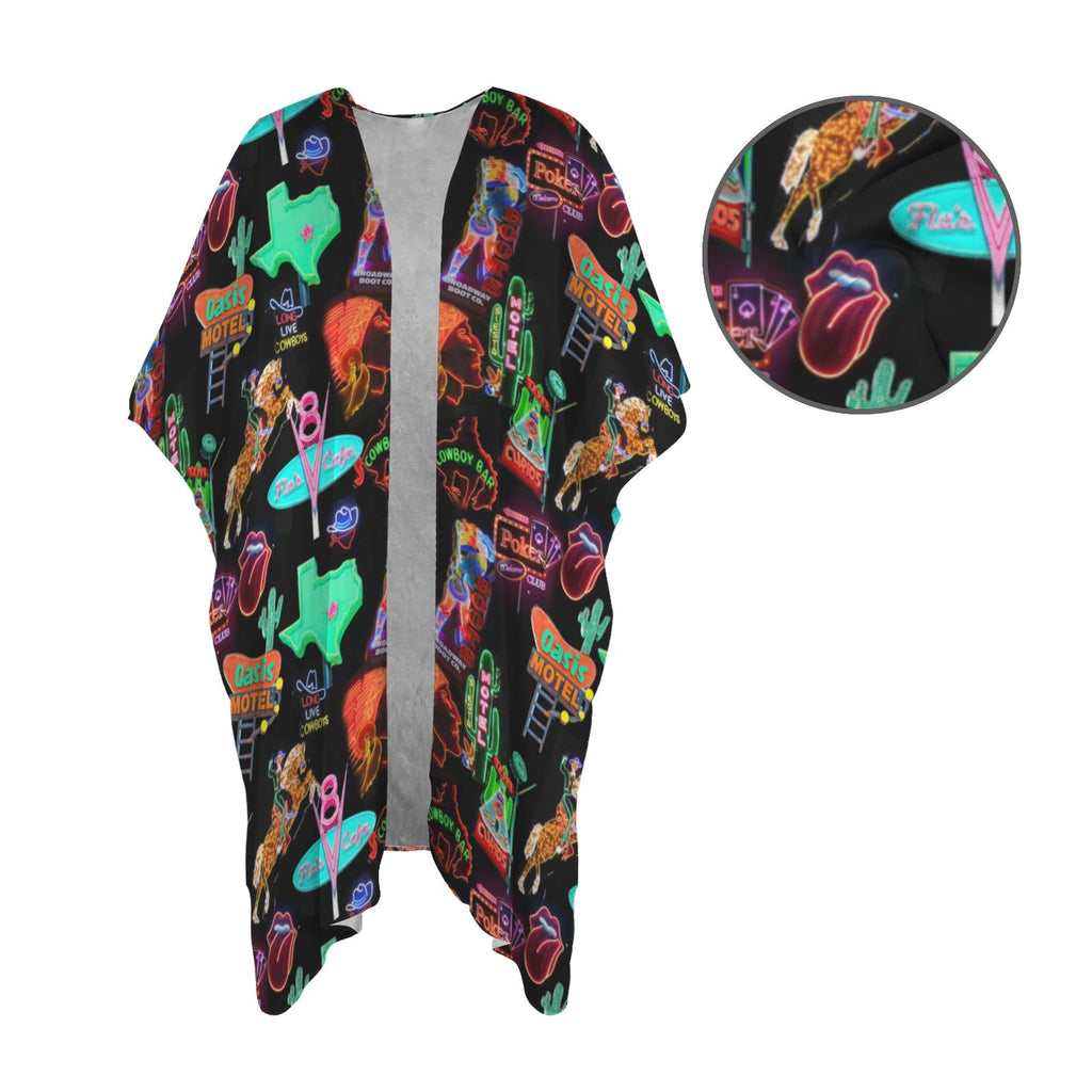Neon Vegas Duster Kimono Coverup