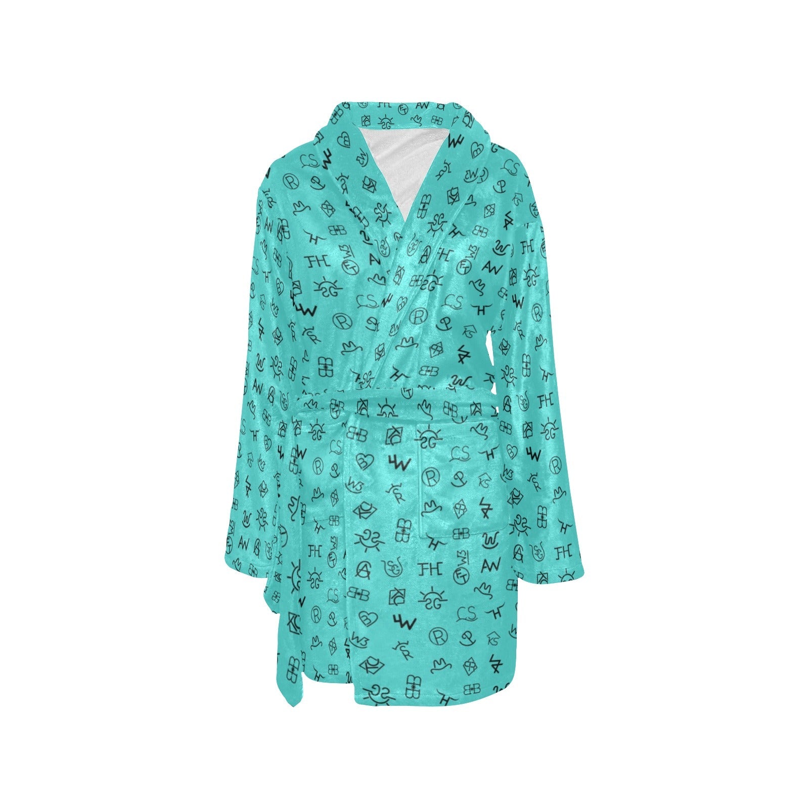 Turquoise Cattle Brands Women's Western Bath Robe