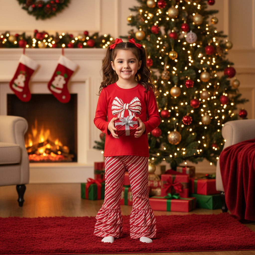 Candy cane two piece ruffle set