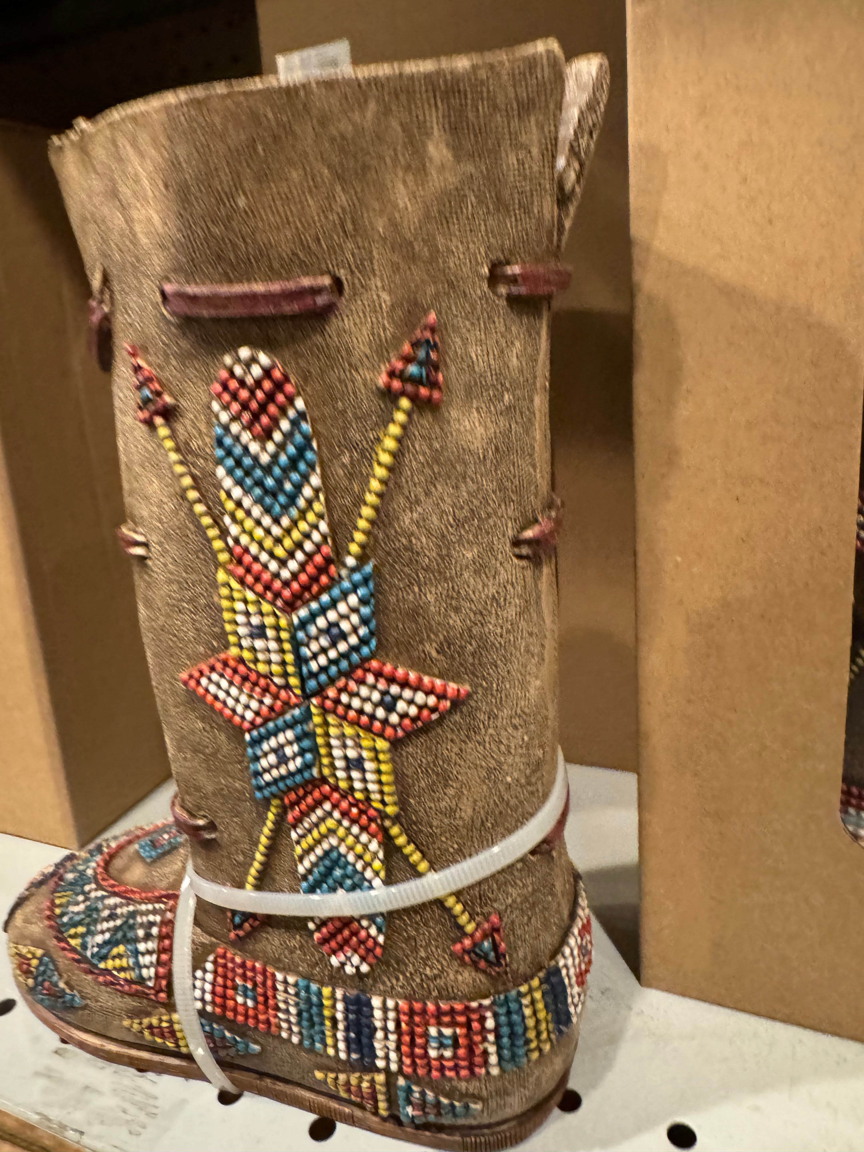 Native Moccasin Boot Vase