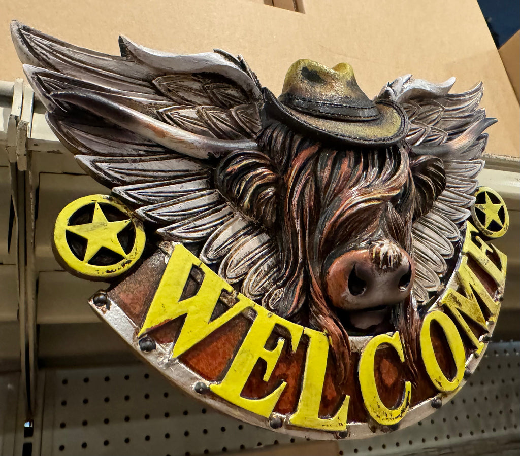 Highland Cow Welcome Sign