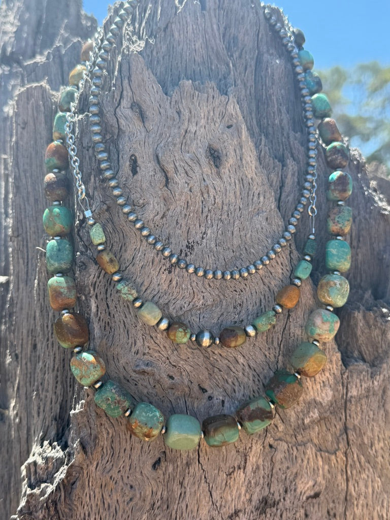 Sage Canyon Stone Beaded Chain Necklace