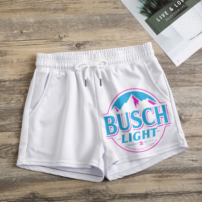 Neon mountain beer Print Women's Casual Shorts