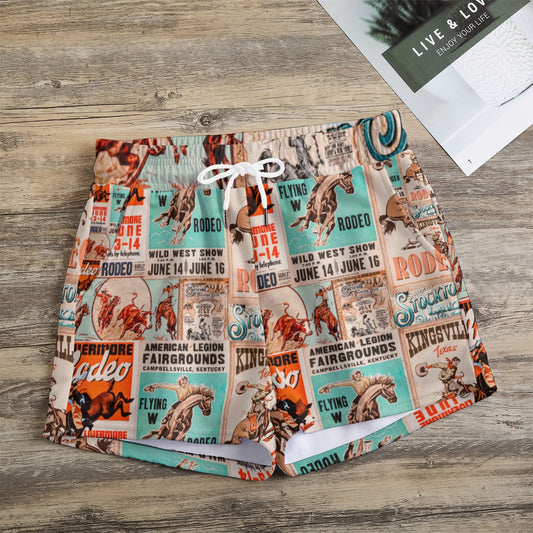 Rodeo All-Over Print Women's Casual Shorts