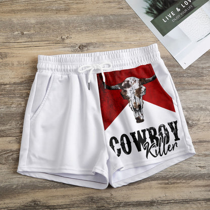 Cowboy killer skull Women's Casual Shorts