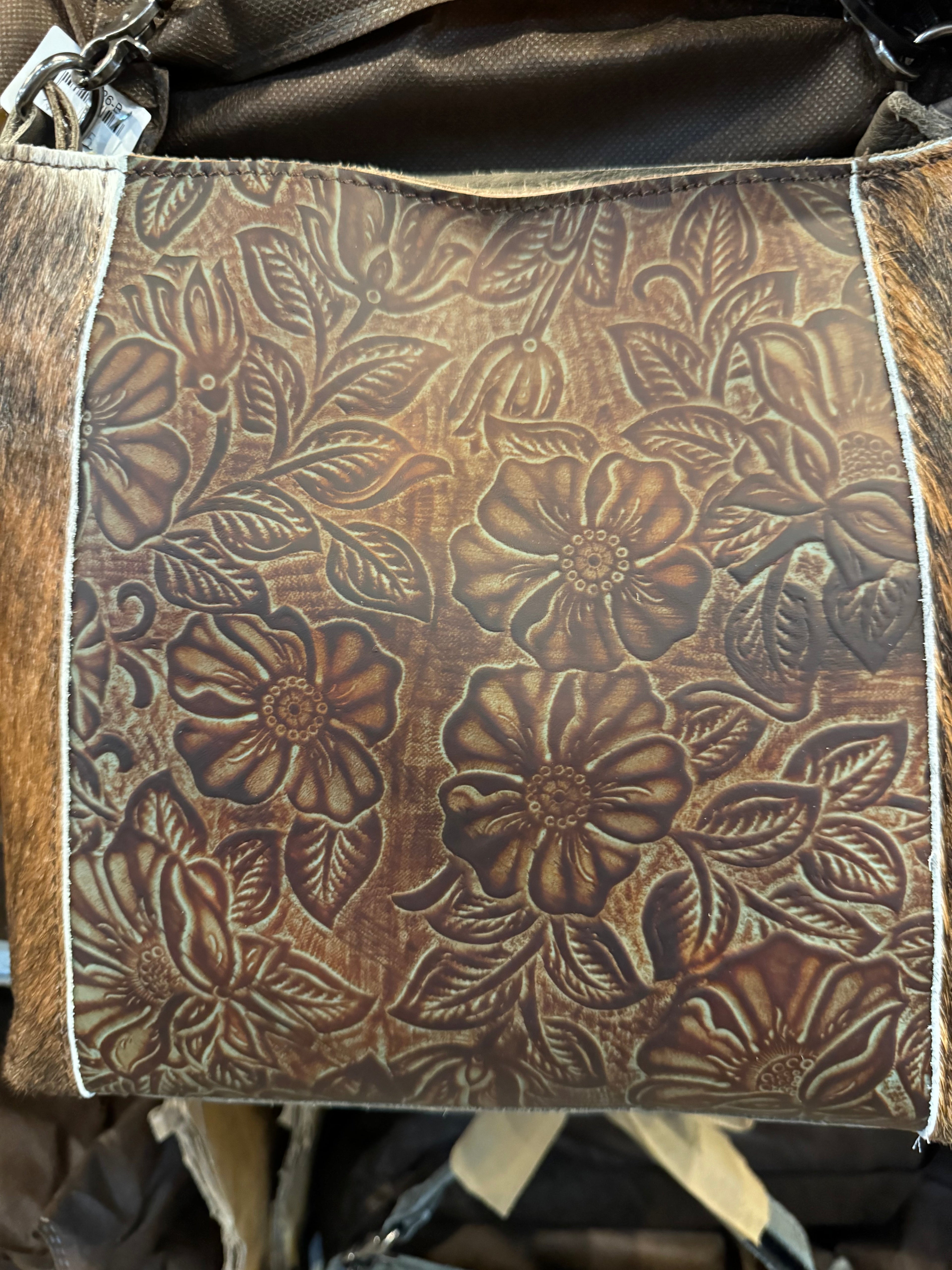 Floral Tooled Cowhide Purse BA2826
