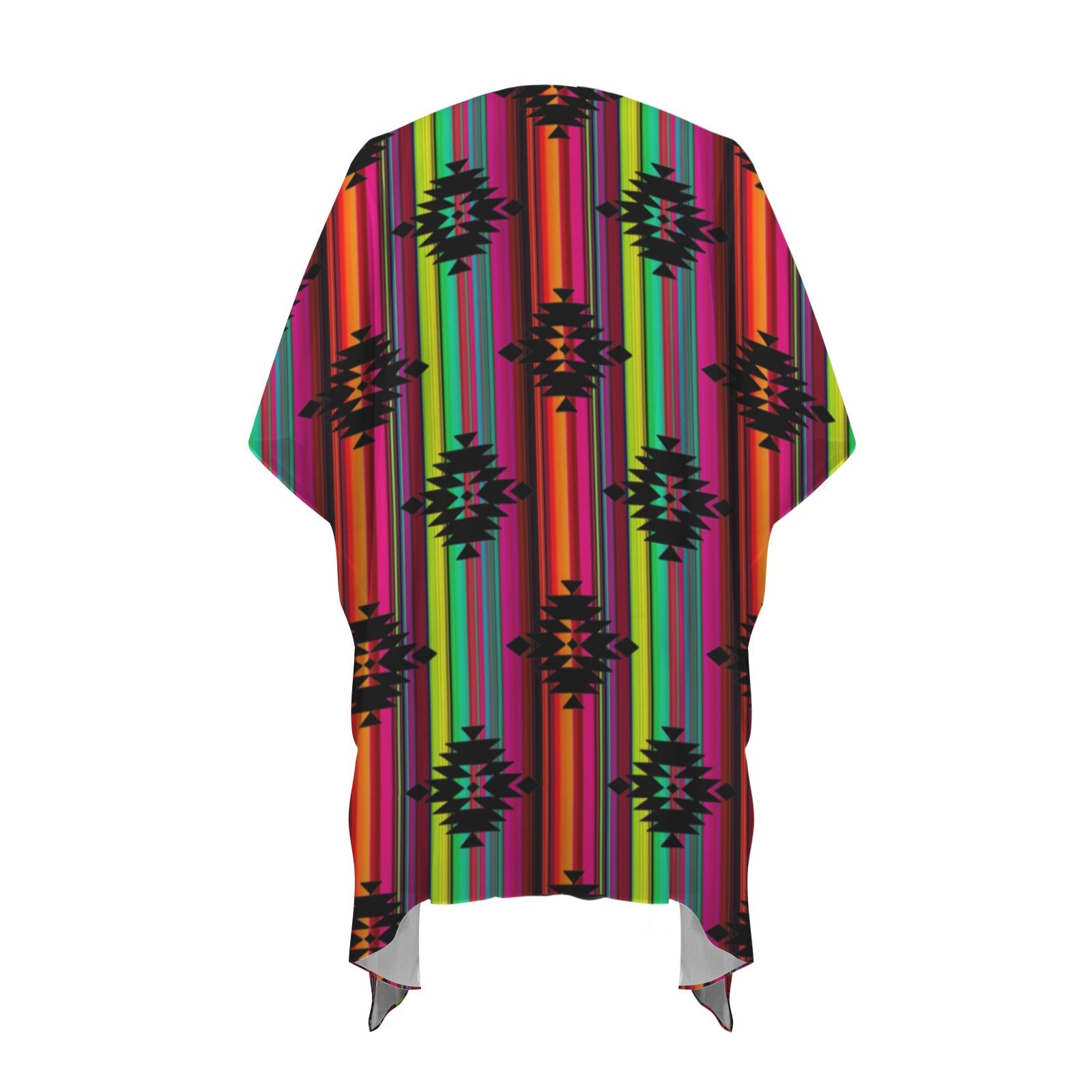 Neon Aztec Duster Kimono Coverup Women's Long Cover Up