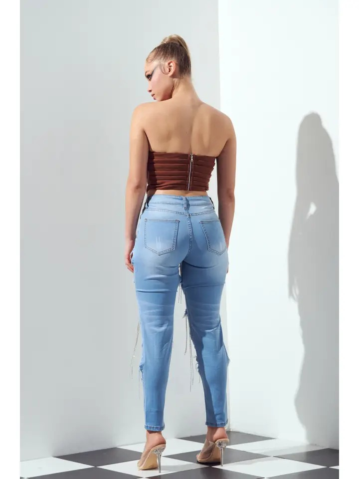 Mocha Ribbed Corset Top