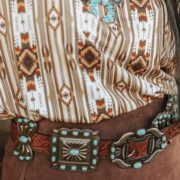The Morgan Genuine Leather Concho Belt