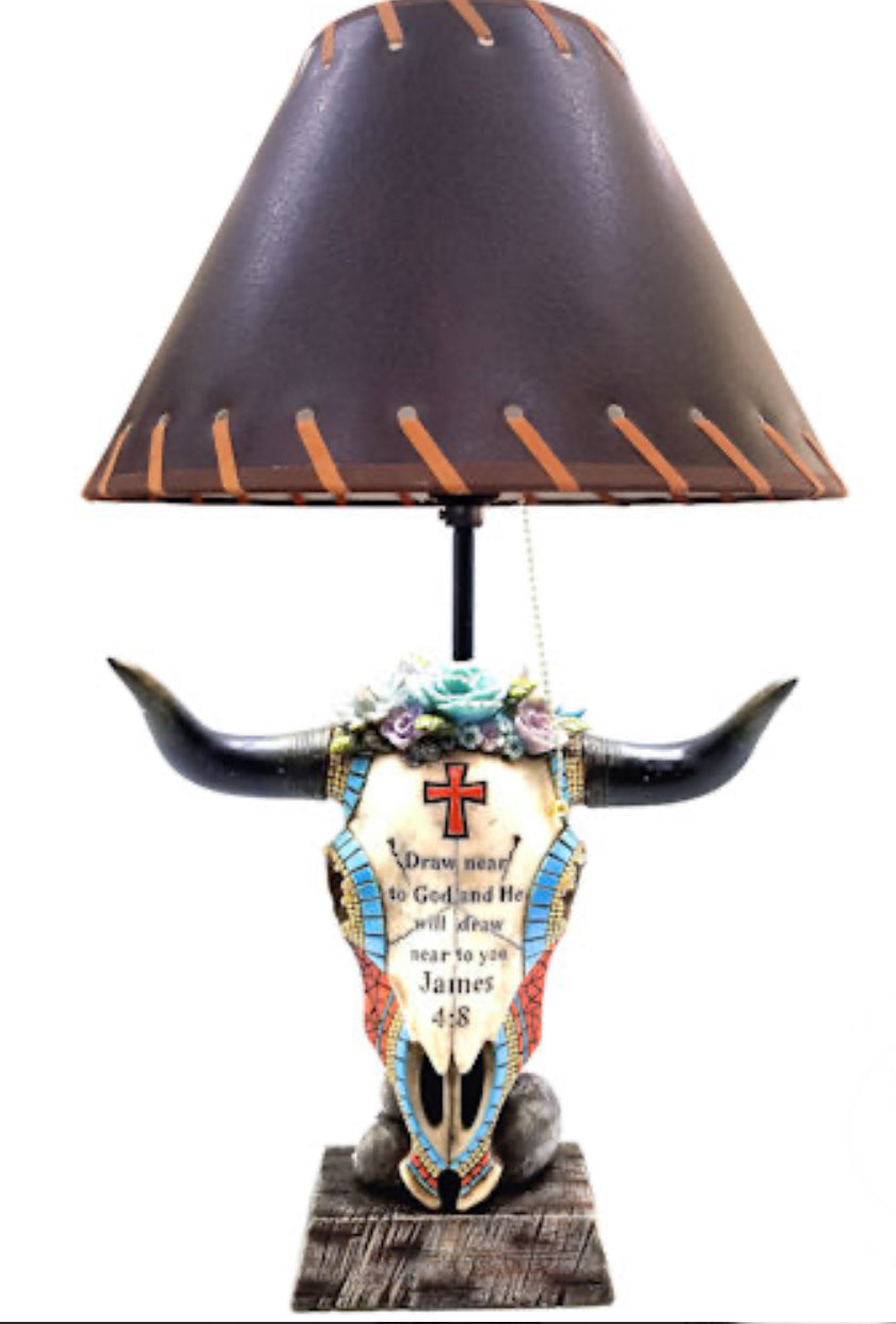 RA54098 James 4:8 Cowskull Lamp