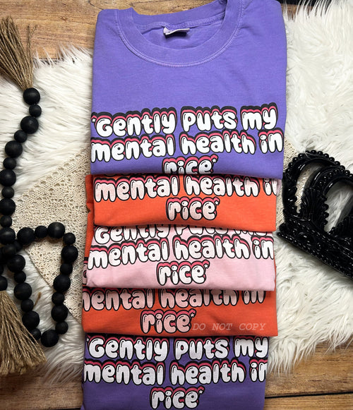 *Gently Puts my Mental Health In Rice* Comfort Colors Tee