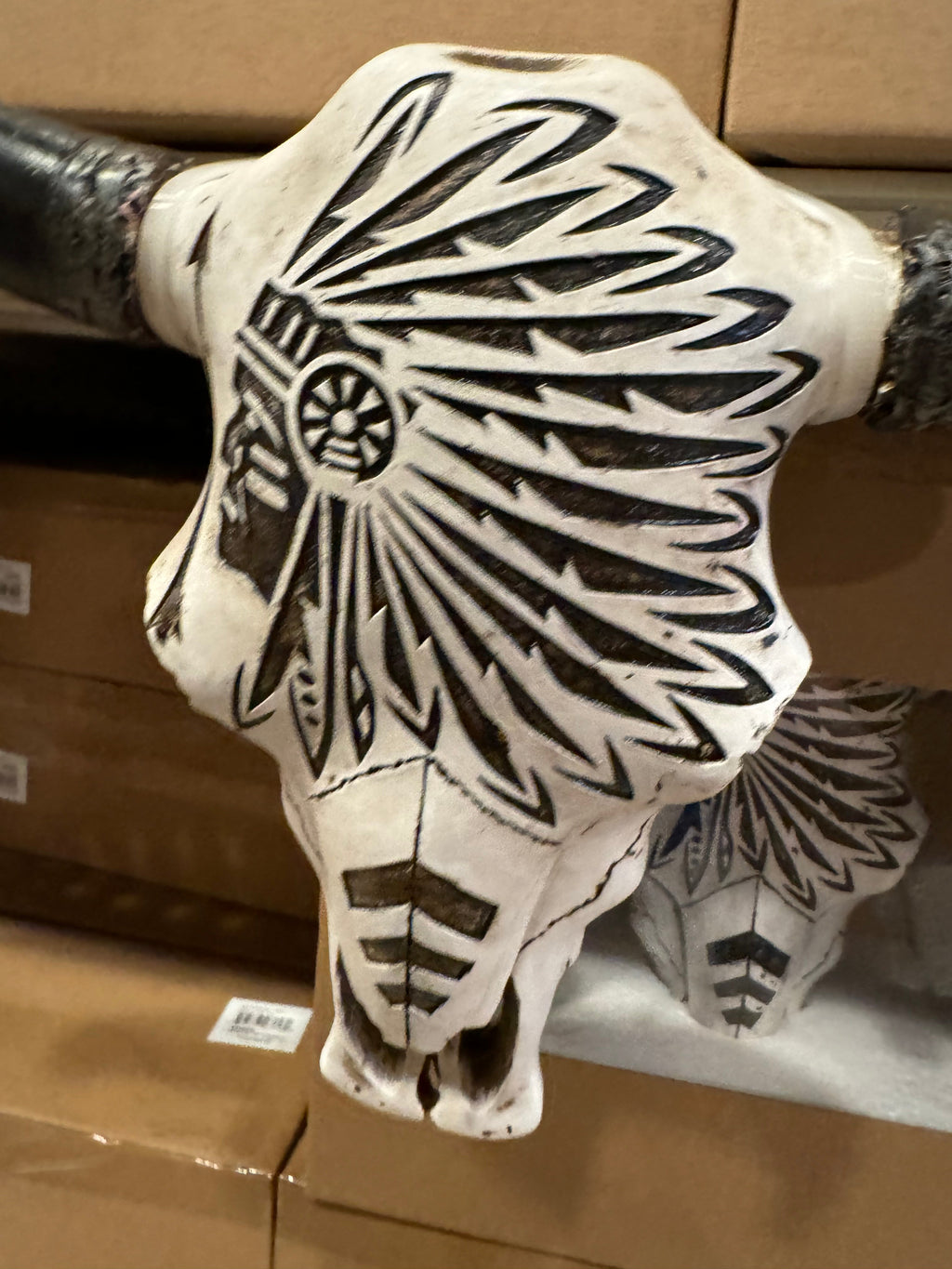 Native Chief Headdress Cowskull Wall Decor