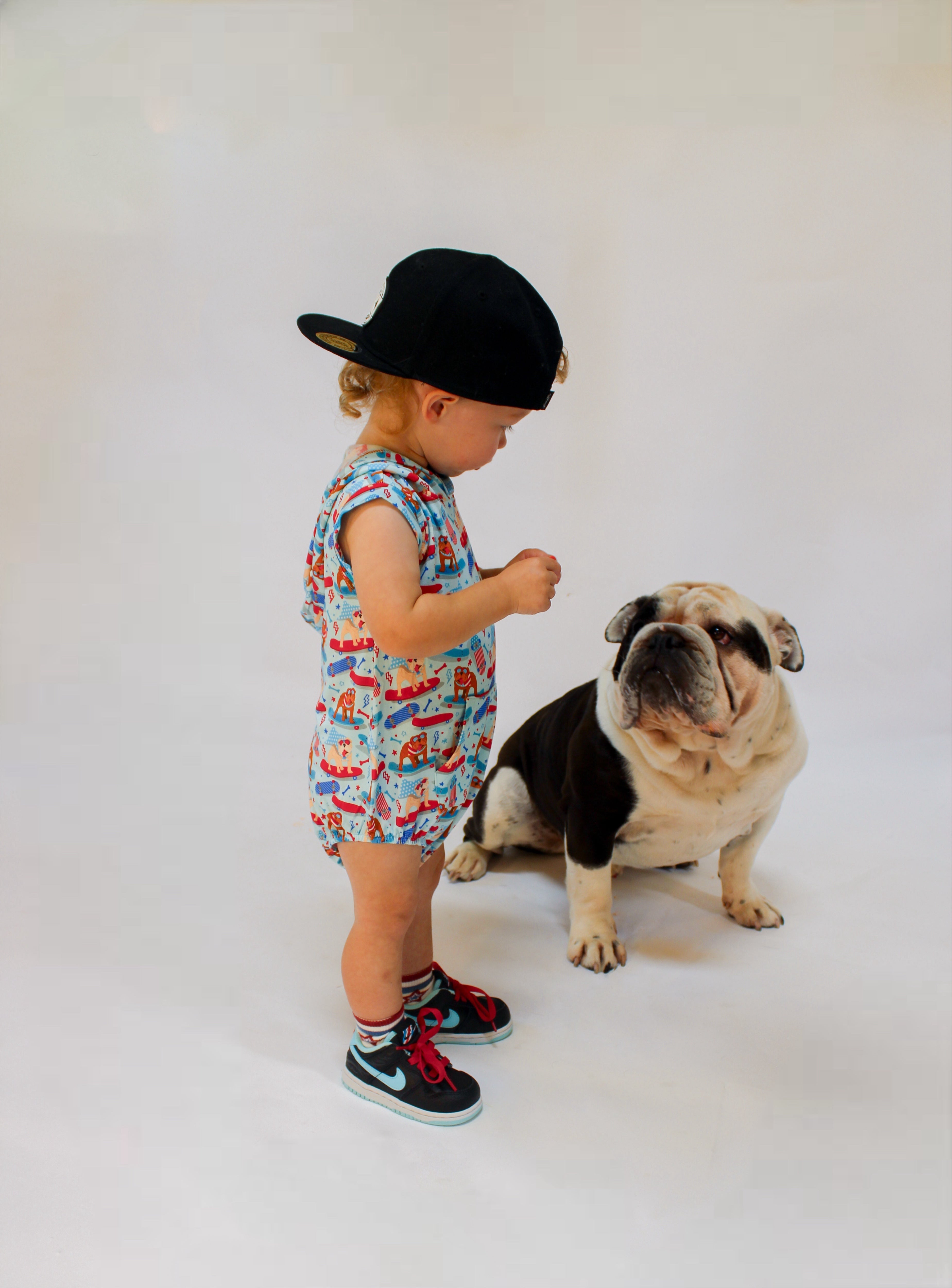 Patriotic Bulldogs Bamboo Hooded Romper