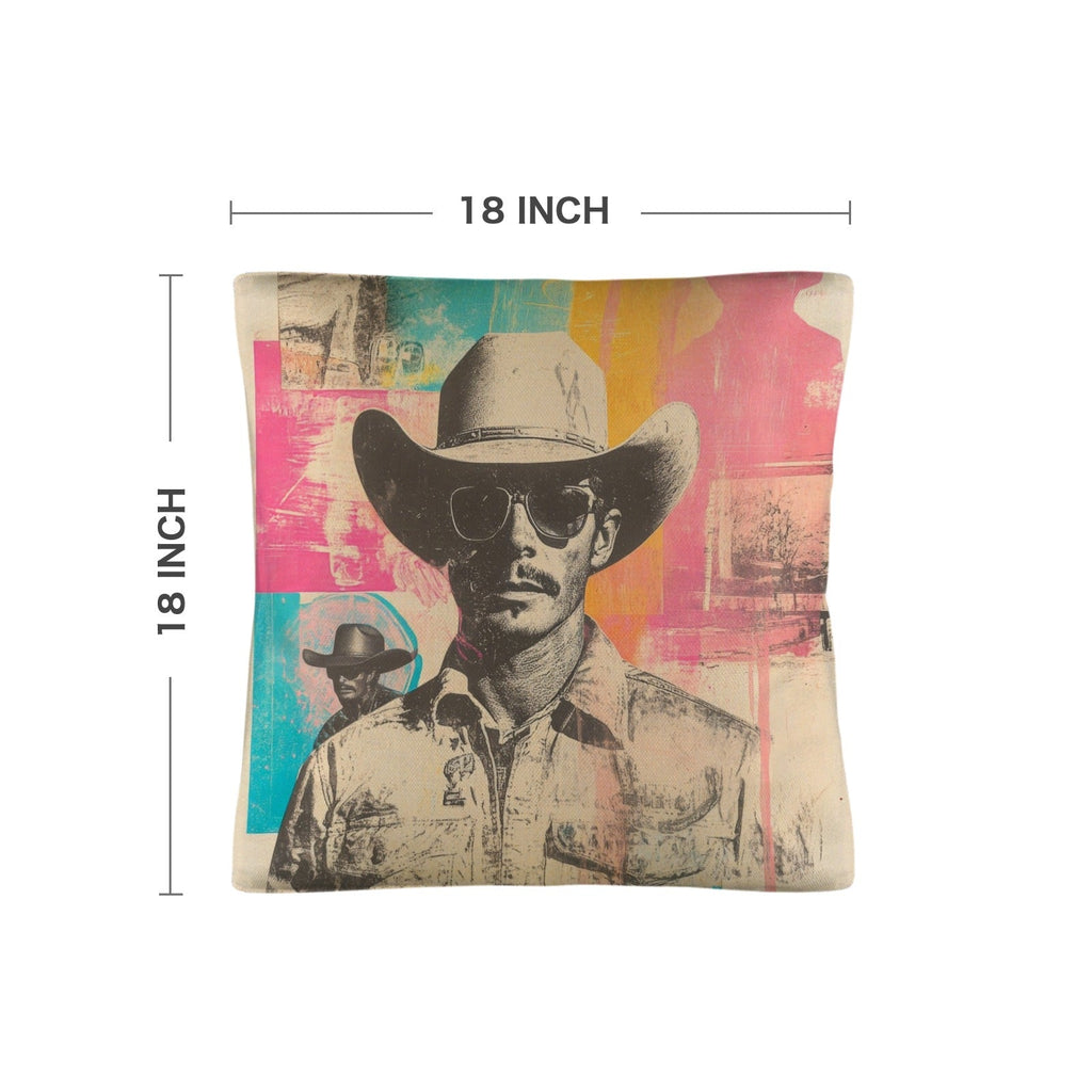 Baha Ranch Retro Pop Western Hey Cowboy Pillow Case Made in America
