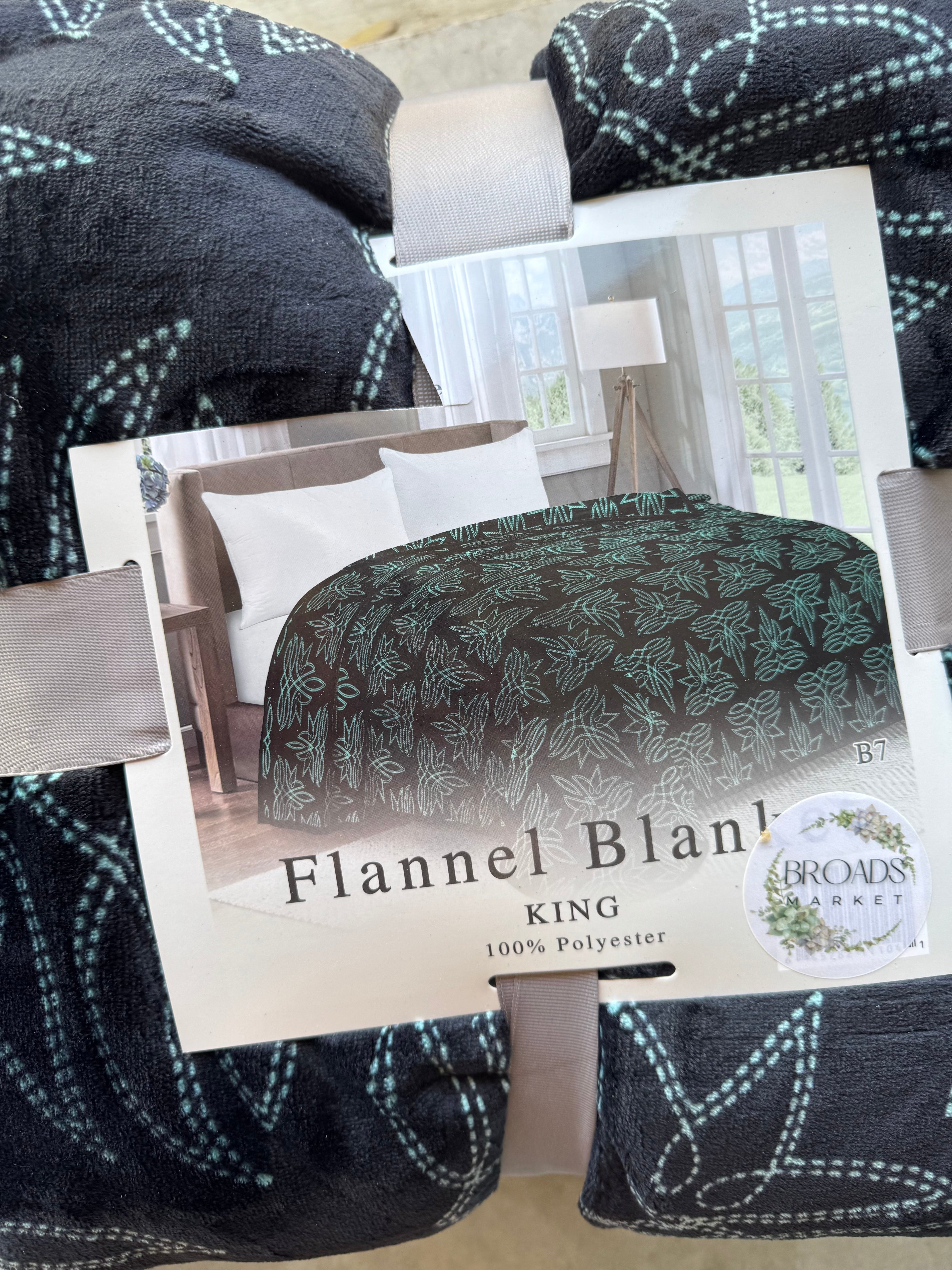 Teal Butterfly Bootstitch Super Plush Blanket