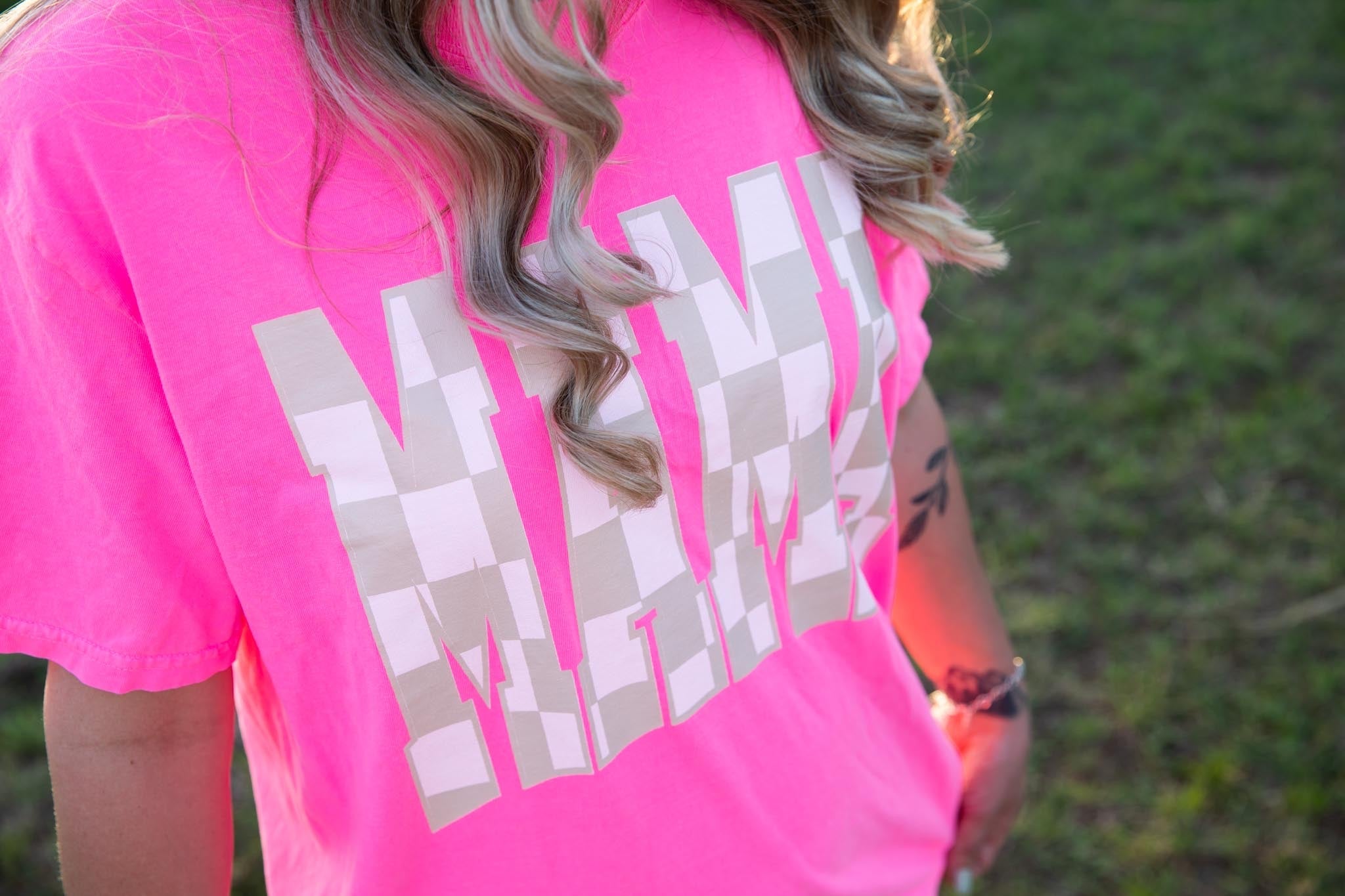 Mama Checkered Graphic Tee
