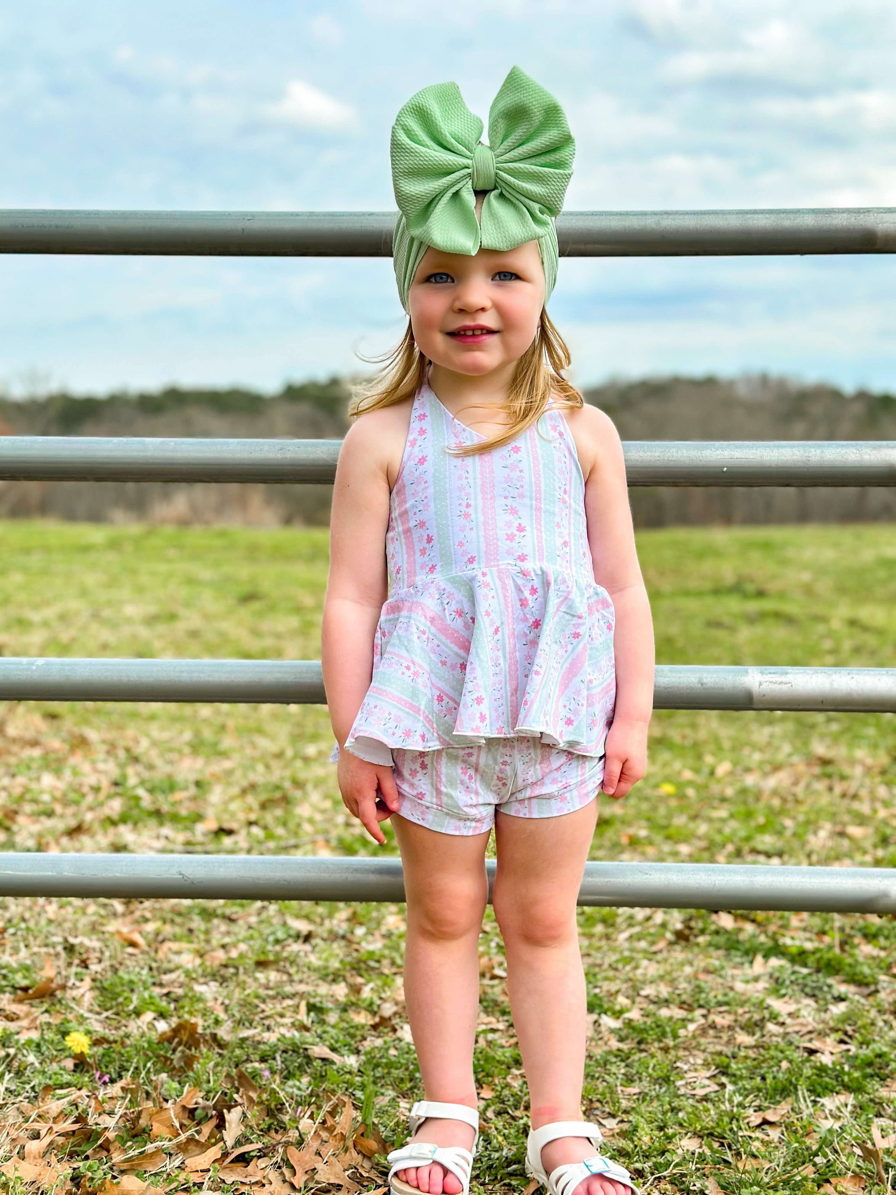 Pink Floral Peplum Set