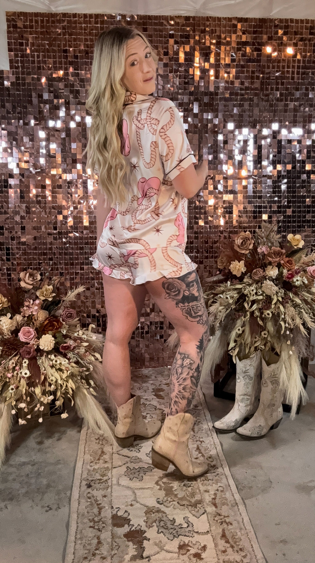 Cowboy Heart Roper Silky Pajama Sets