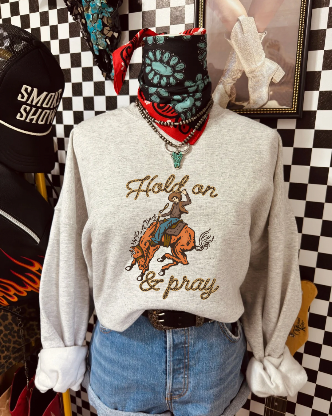 Hold On & Pray Crewneck