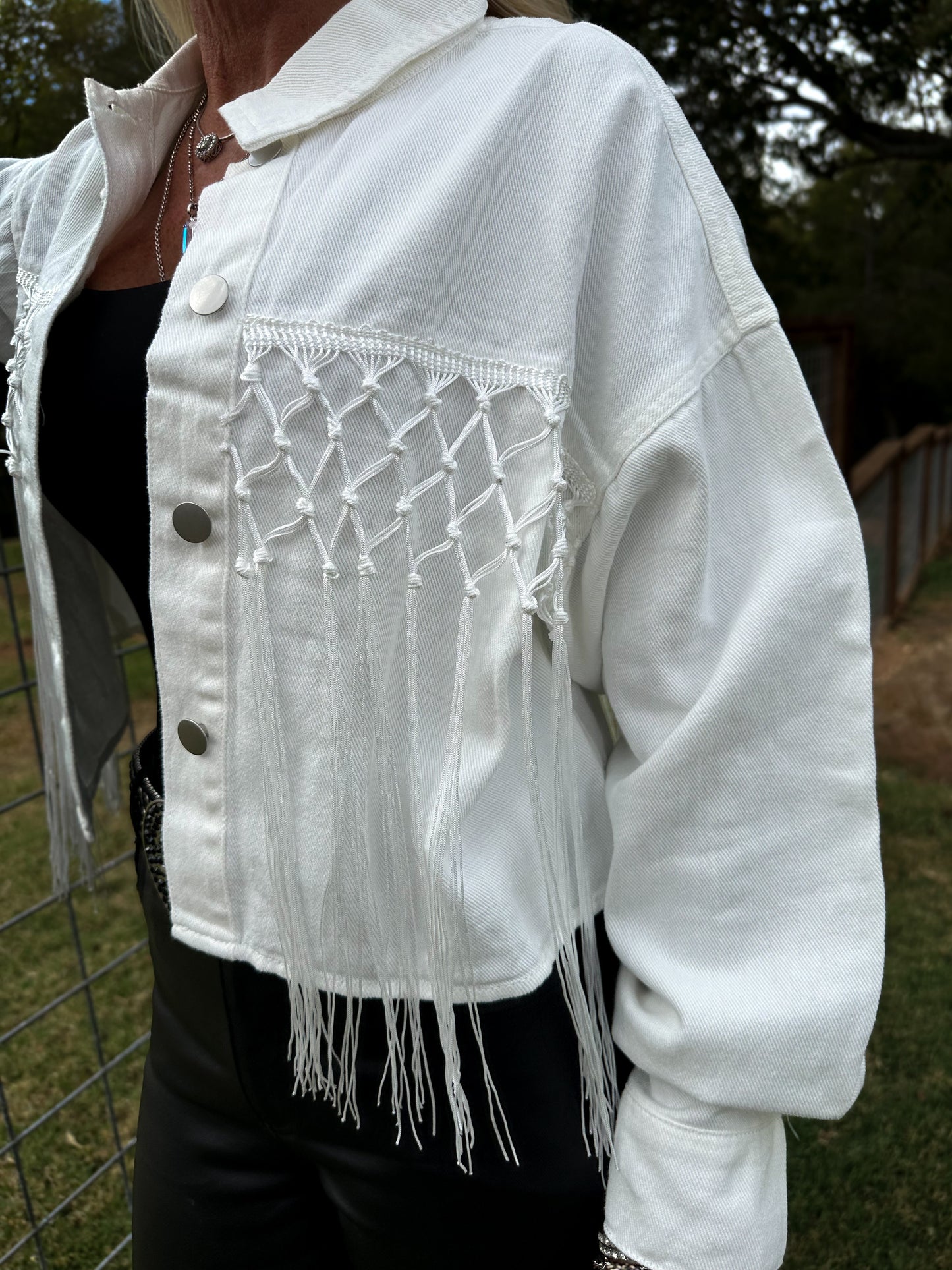 Women's Fringe Denim Jackets (Multiple Options) (FINAL SALE)