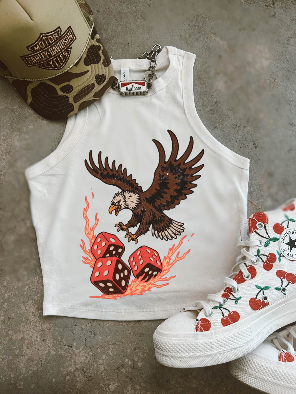 HD Eagle Ribbed Racer Tank