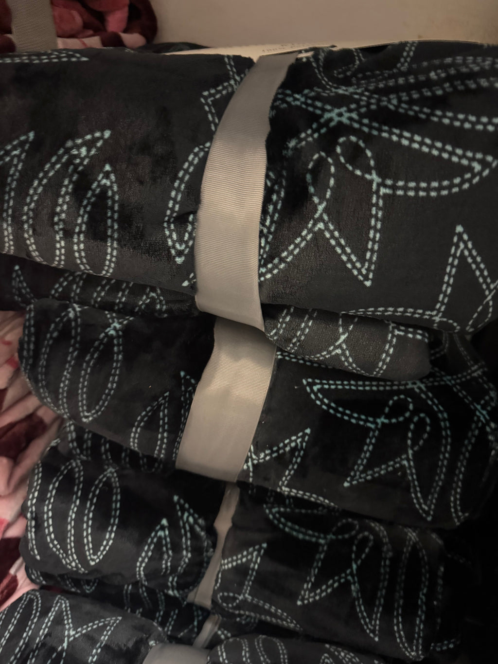 Teal Butterfly Bootstitch Super Plush Blanket