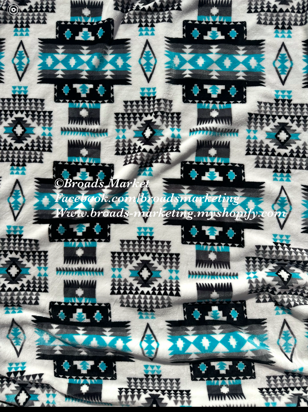 Davis Turquoise Aztec Super Plush Blanket