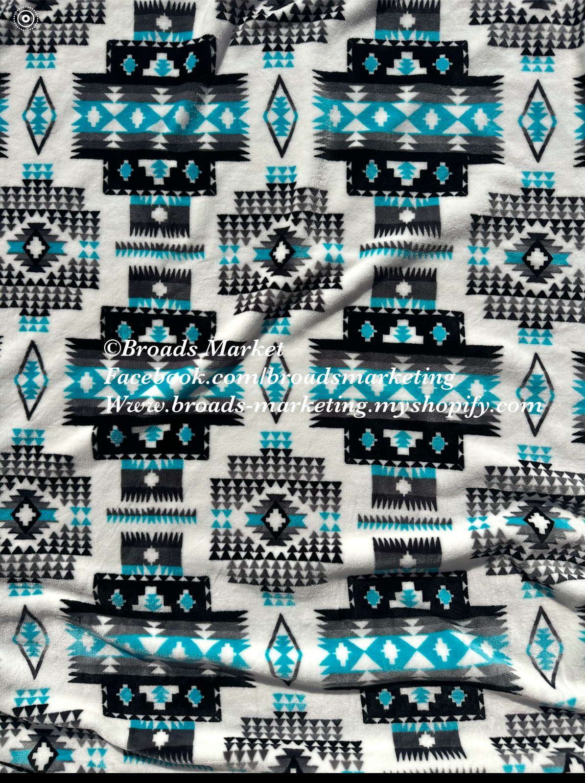 Davis Turquoise Aztec Super Plush Blanket