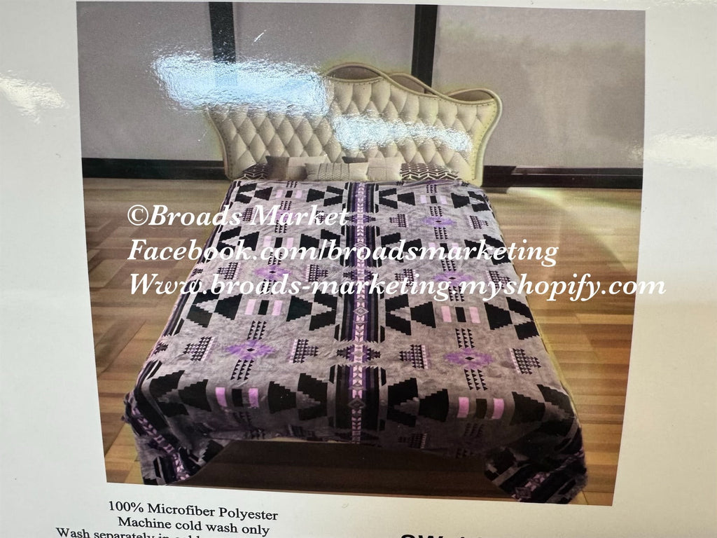 Purple & Grey Sabrina Super Plush Blanket