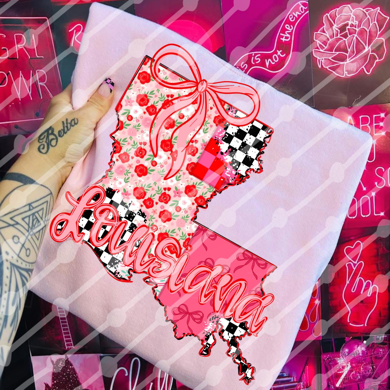 Louisiana patchwork tee or sweatshirt