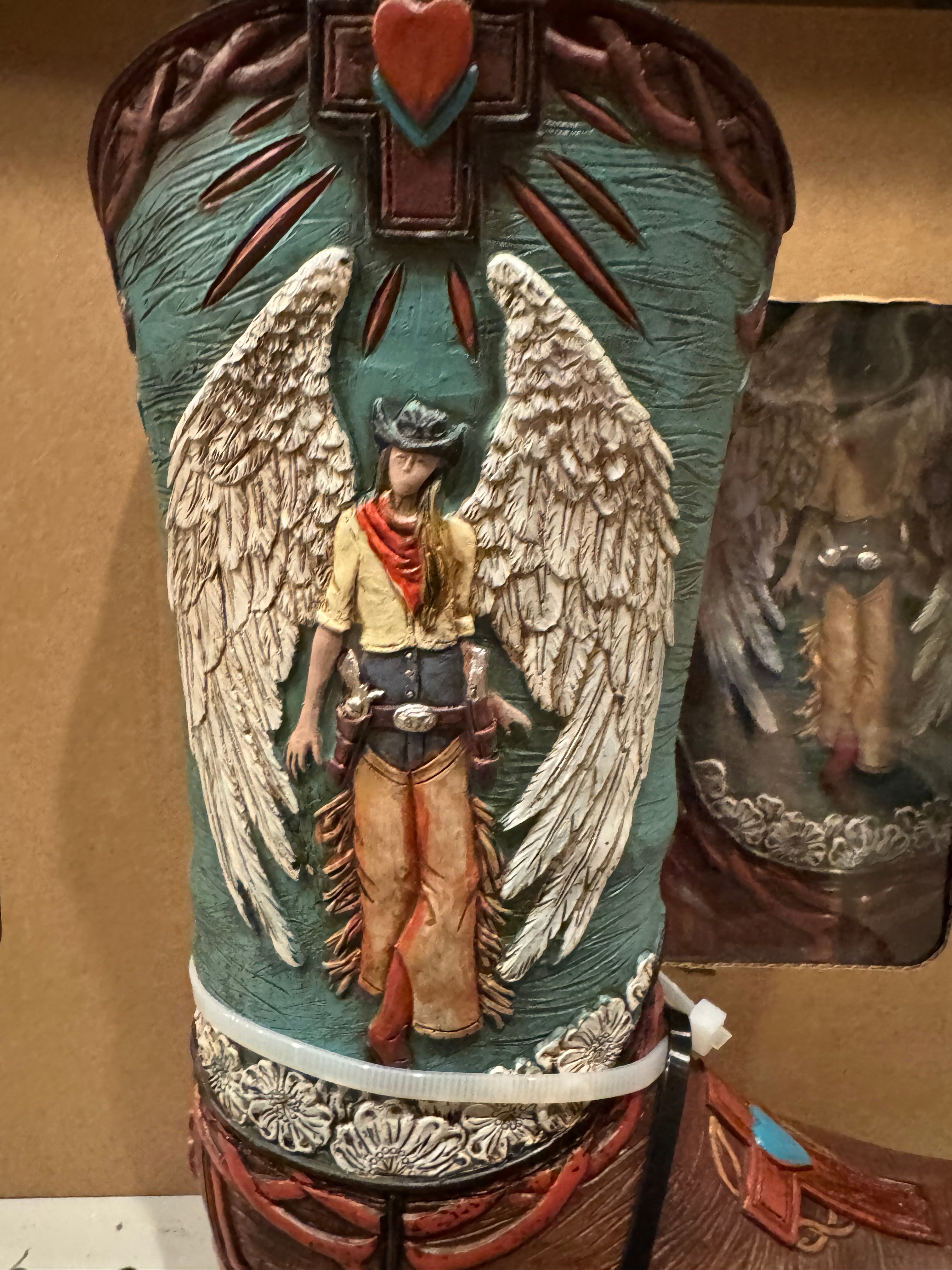 Cowgirl Angel Boot Vase