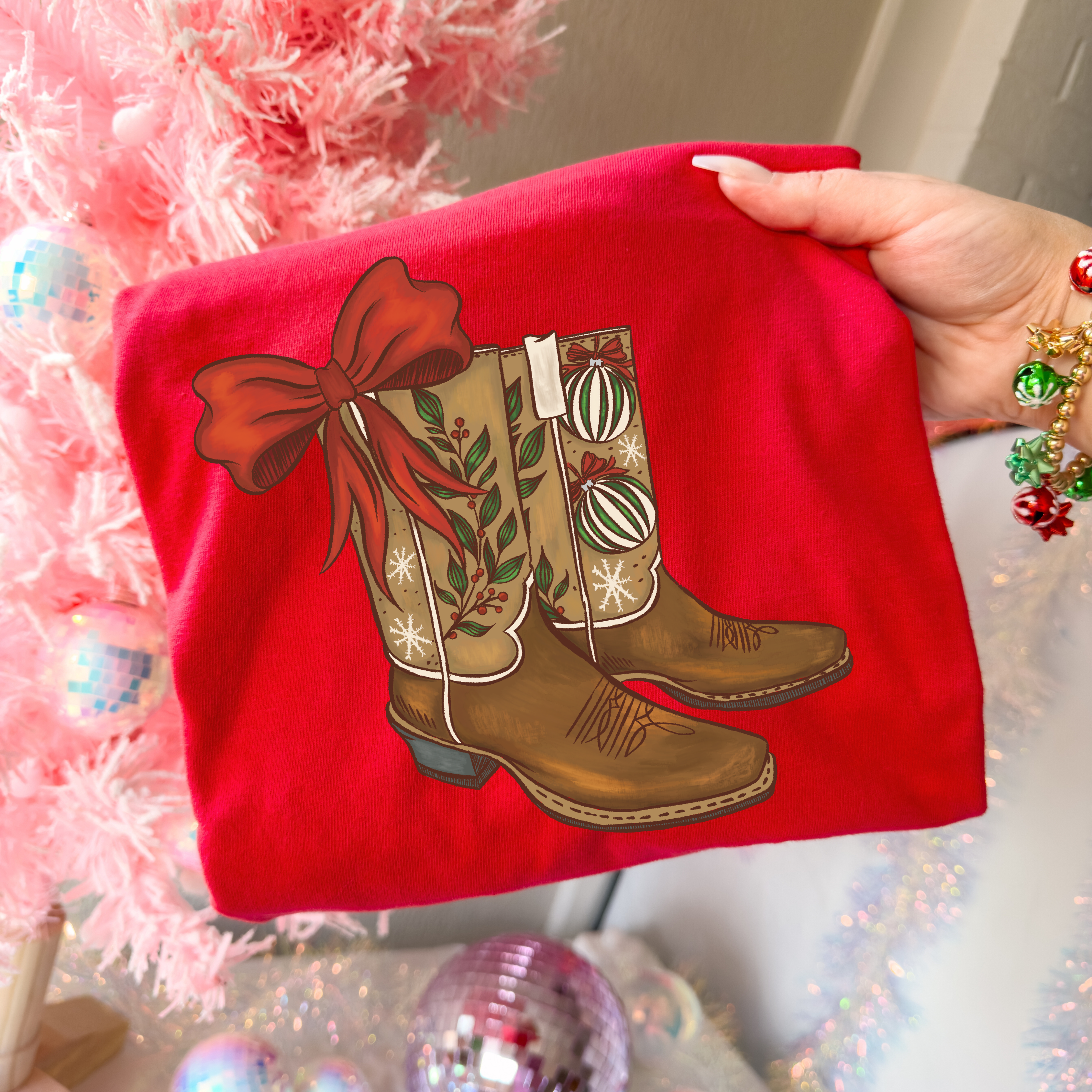 Christmas Boots tee