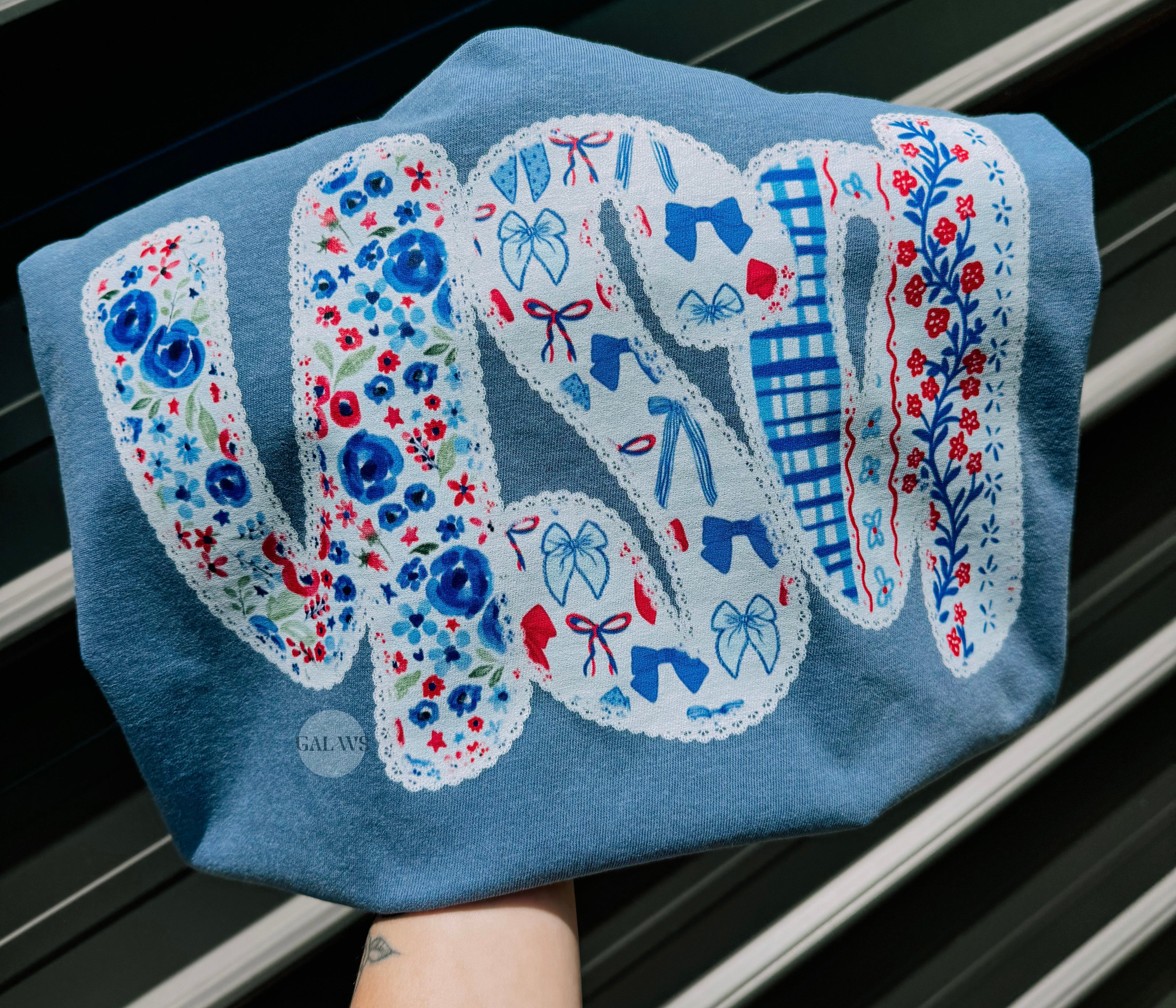 USA faux lace 4th if july tee or sweatshirt