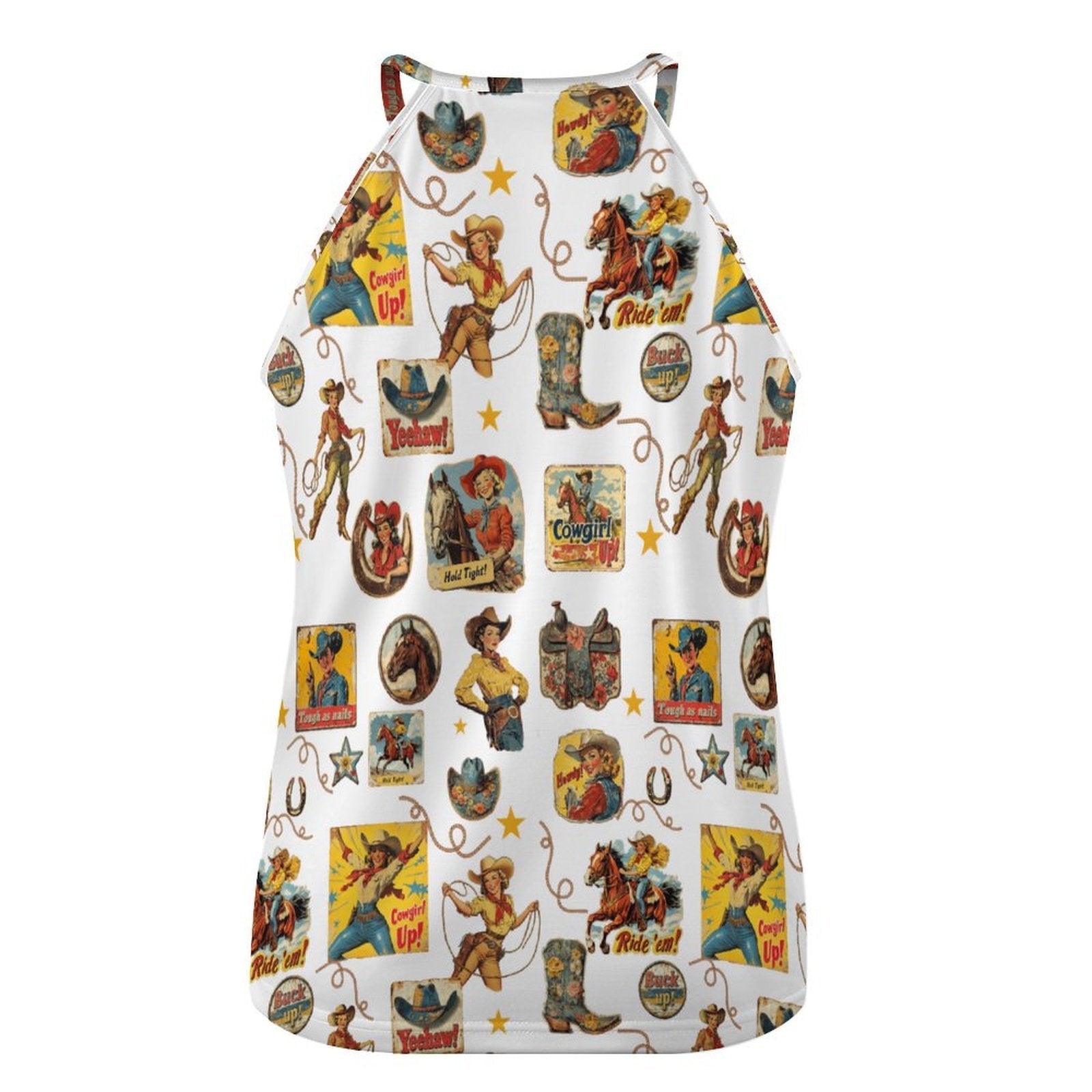 Vintage Cowgirl Collage Western Tank Top