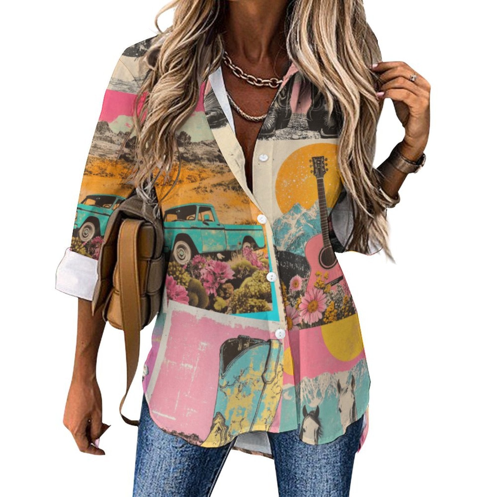 Pop Western Wanted Button Up Blouse