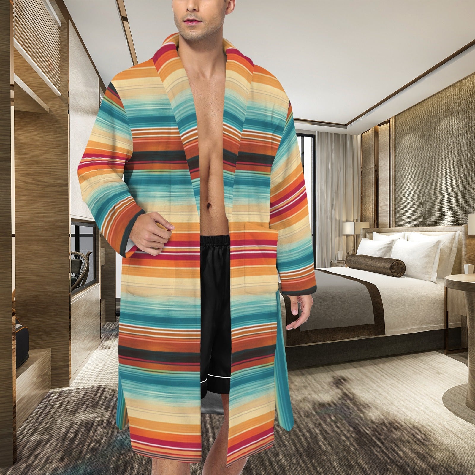 Southwestern Serape Men's Bath Robe