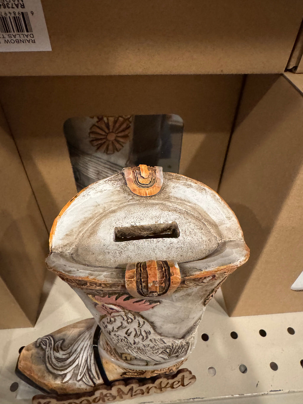 RA7364 White Rooster Piggy Bank