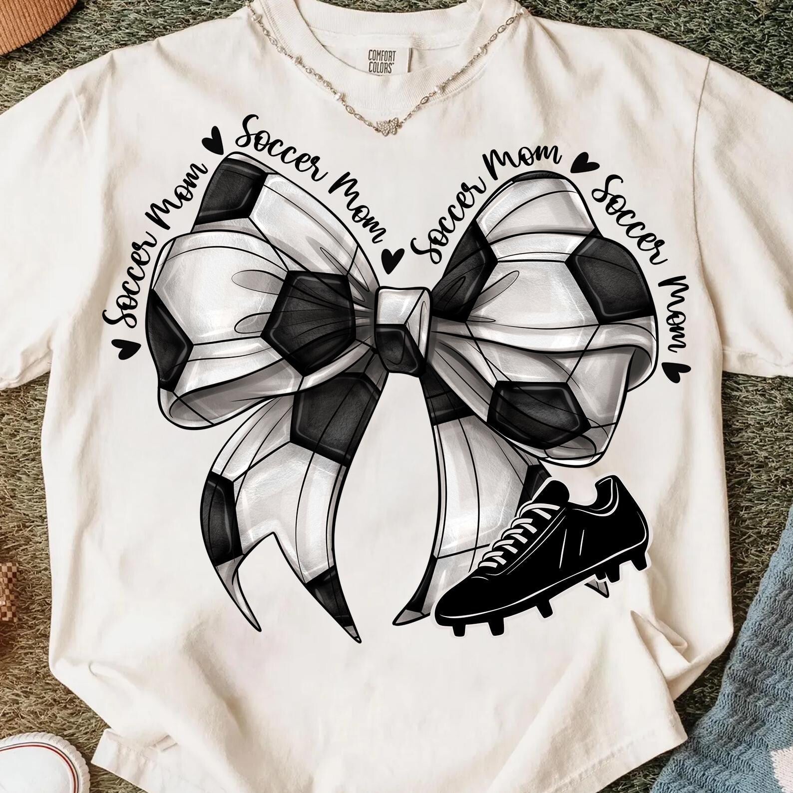 soccer bow mom tee or sweatshirt
