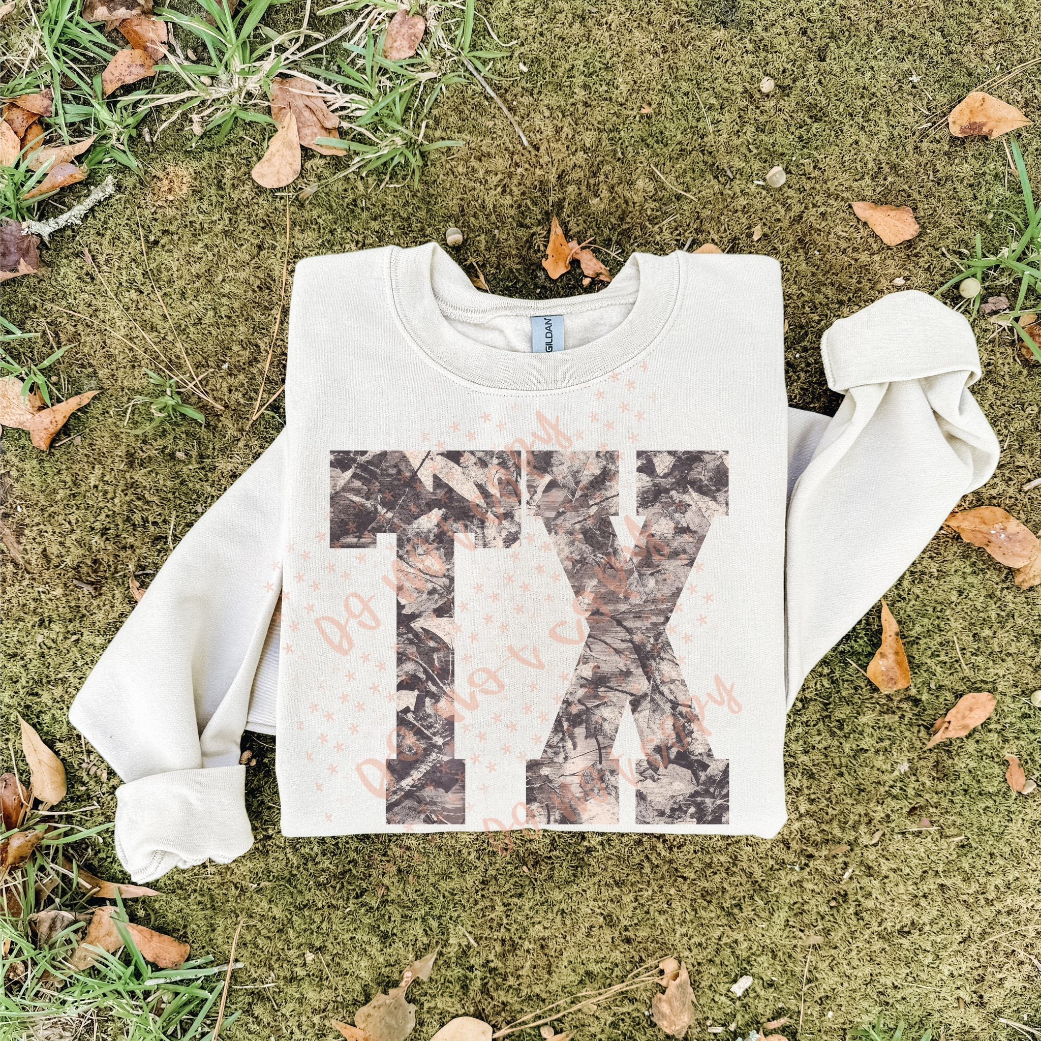 Trendy camo TX  tee or sweatshirt