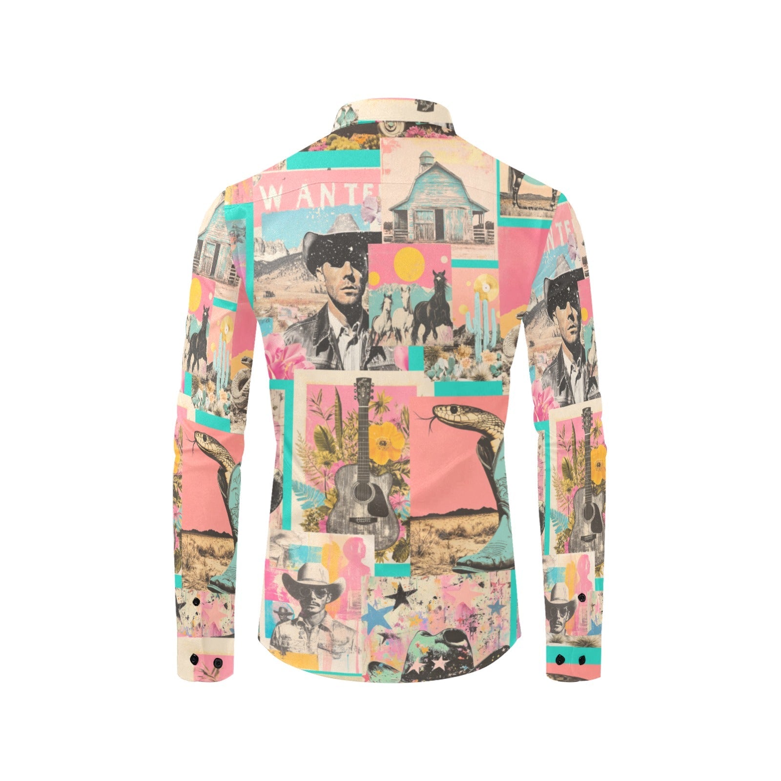 Baha Ranch Pop Western Collage Unisex Button Up Shirt