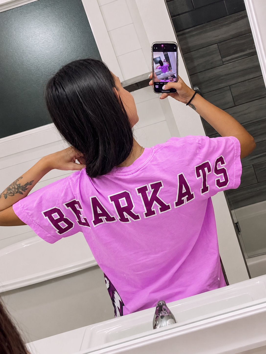 Bearkats custom varsity back tee or crewneck