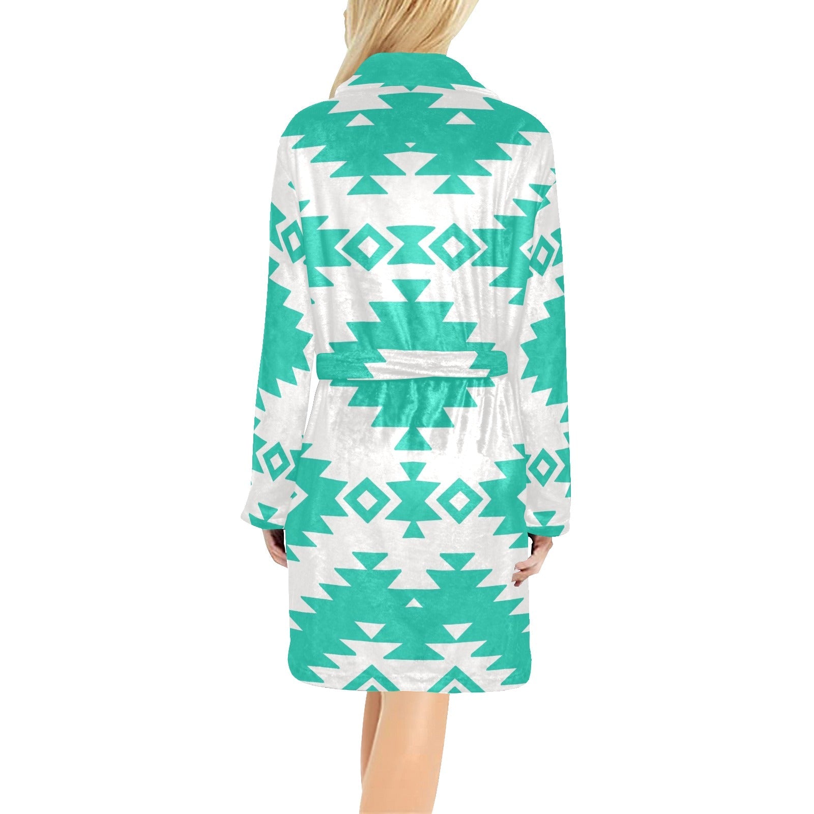 Turquoise Aztec Women's Western Bath Robe
