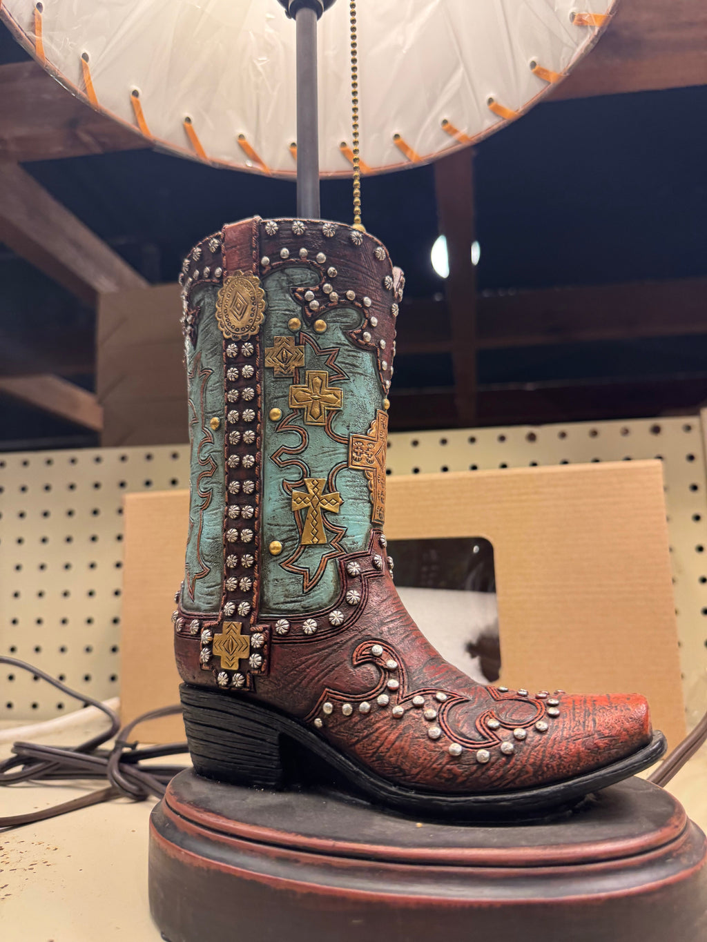 RA1072 Teal Studded Boot Vase