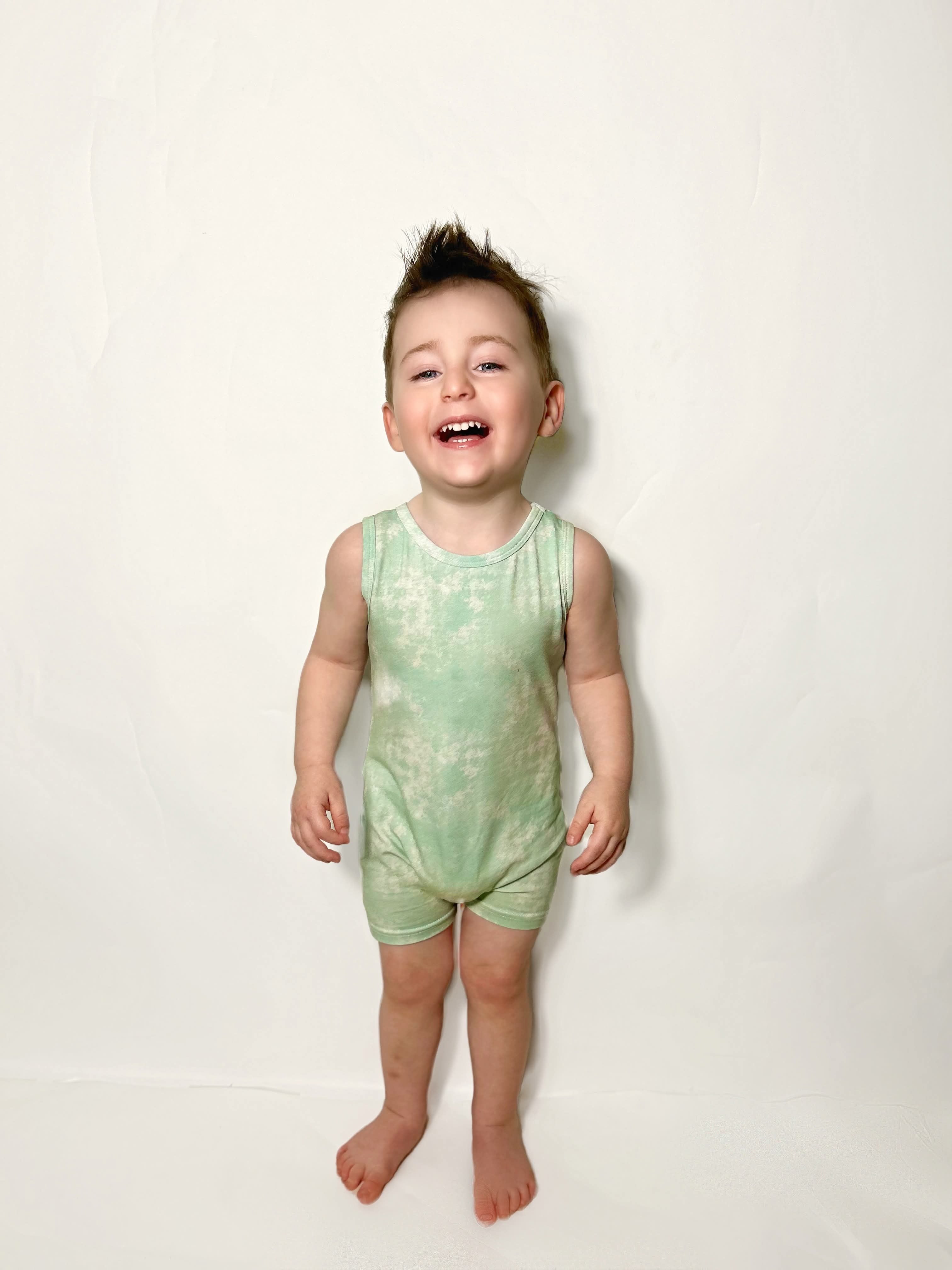 Mint Tie Dye Tank Top Romper