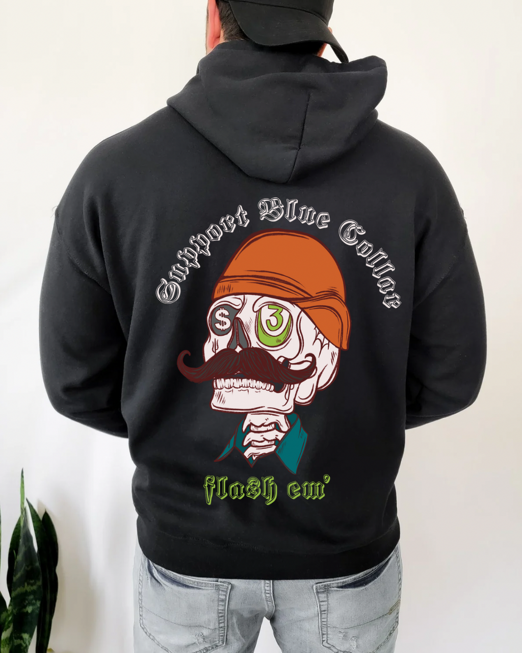 Blue Collar Flash Em hoodie